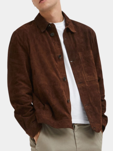 Men’s TOTE Brown Suede Leather Jacket