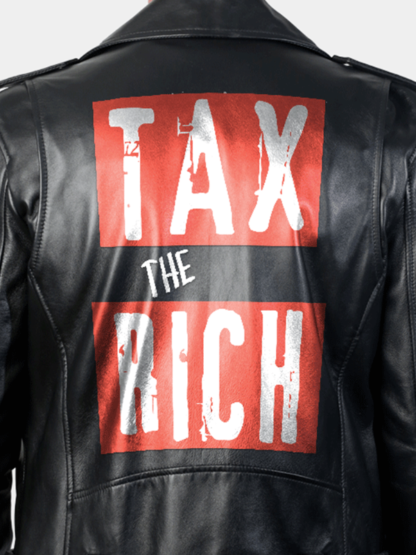 Tax the Rich Leather Biker Jacket - Image 3