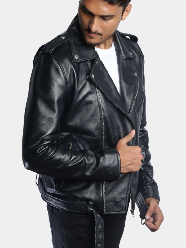 Tax the Rich Leather Biker Jacket - Image 4