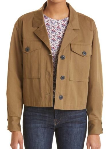 Womens Brown Cotton Jacket